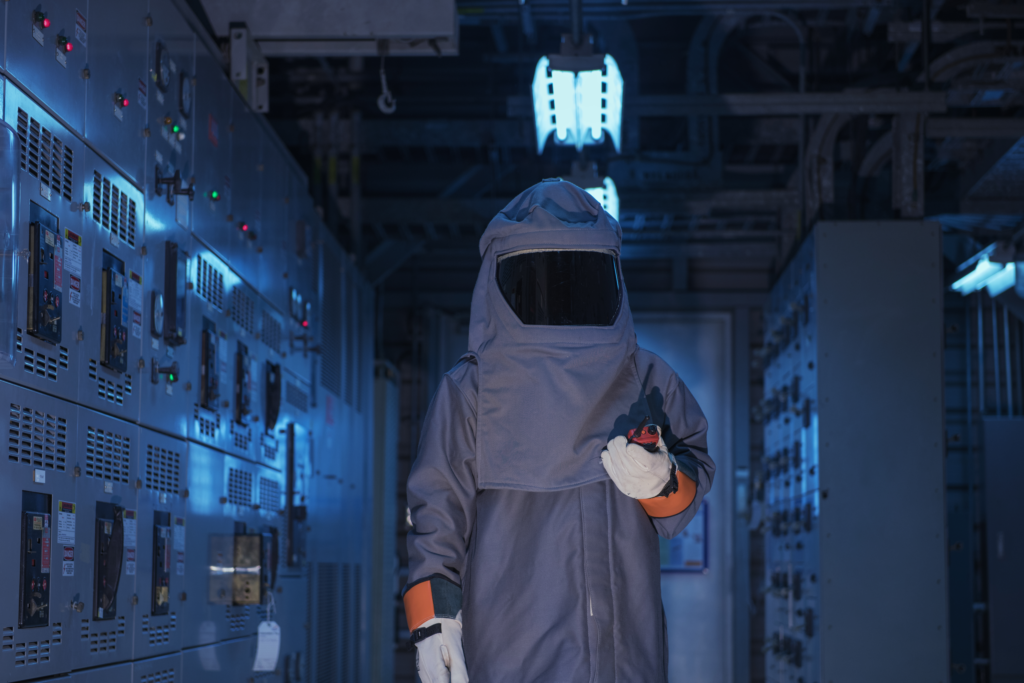 Electrician in Arc Flash PPE