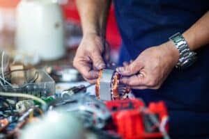 mechanic working on motoe