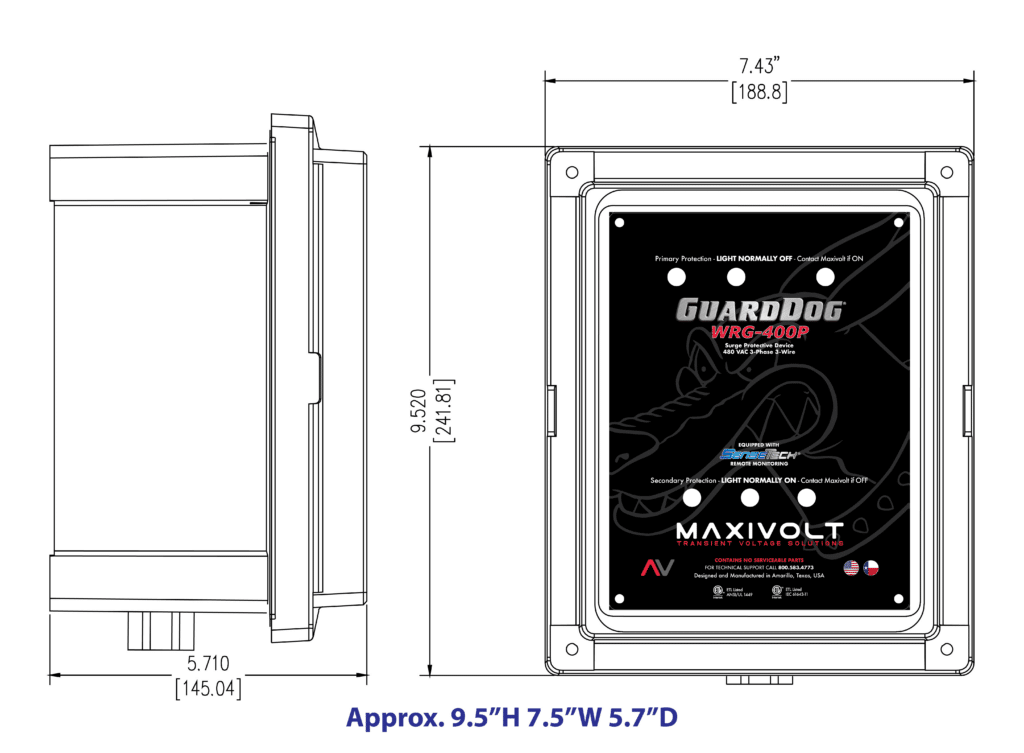 WRG-400P Dimensional Diagram